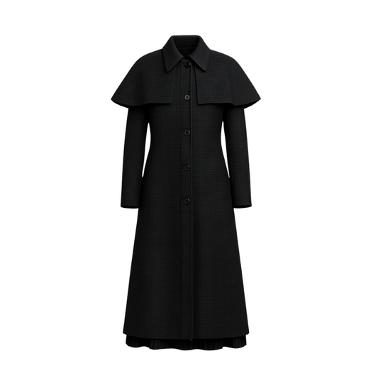 Jenna Ortega Wednesday Dark Grey Wool Blend Coat