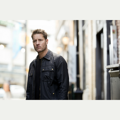 Classic Black Cotton Jacket with Shirt Collar
