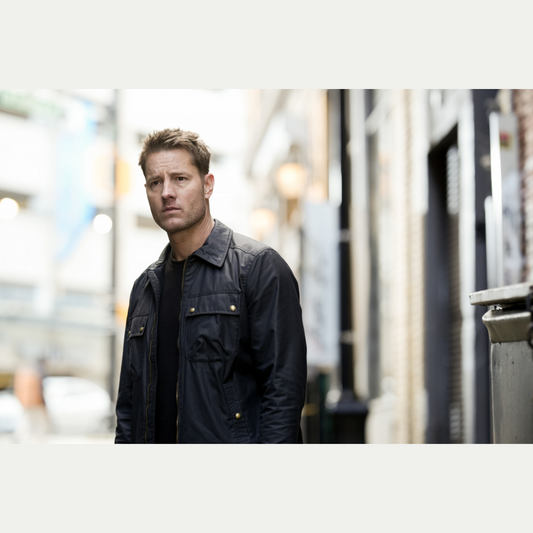 Classic Black Cotton Jacket with Shirt Collar