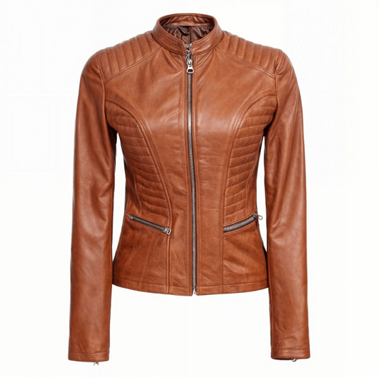 ﻿Tan Fury Racer Jacket