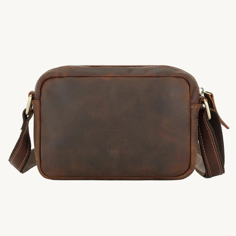 Handmade Brownstone Leather Crossbody