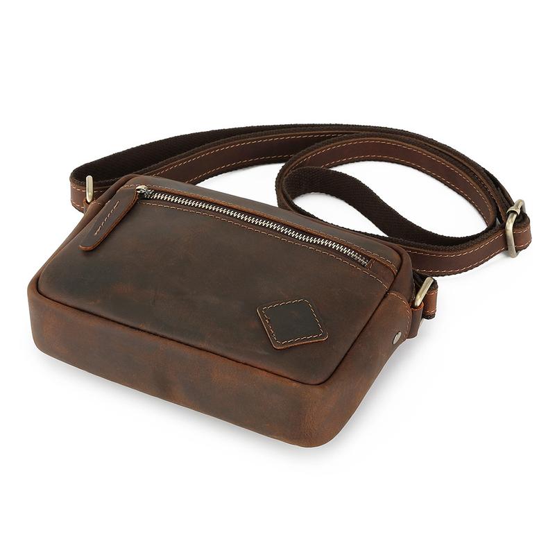 Handmade Brownstone Leather Crossbody