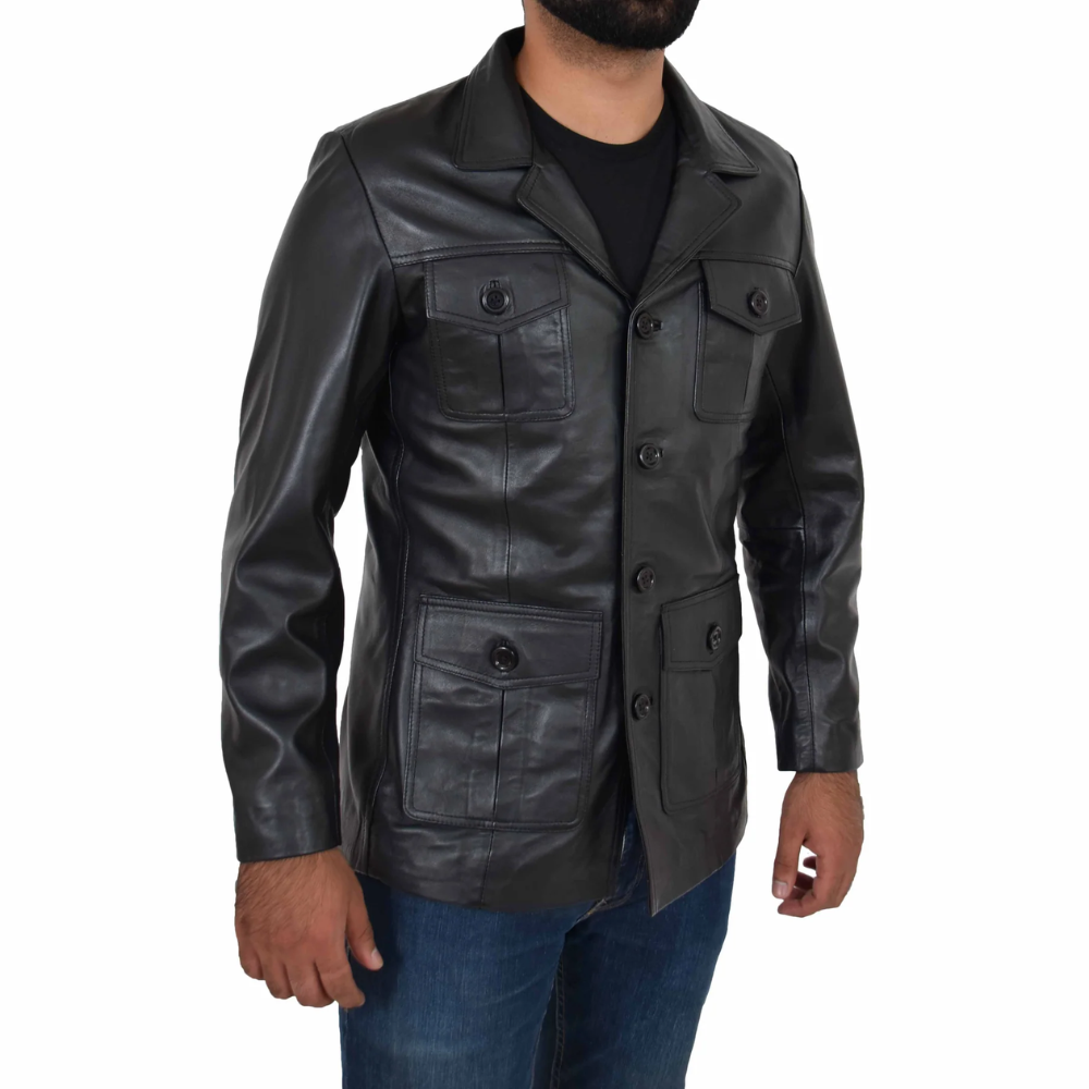 Black Pursuit Leather Blazer - Stylish Everyday Jacket