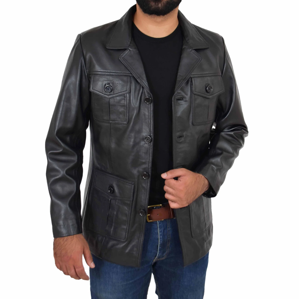 Black Pursuit Leather Blazer - Stylish Everyday Jacket