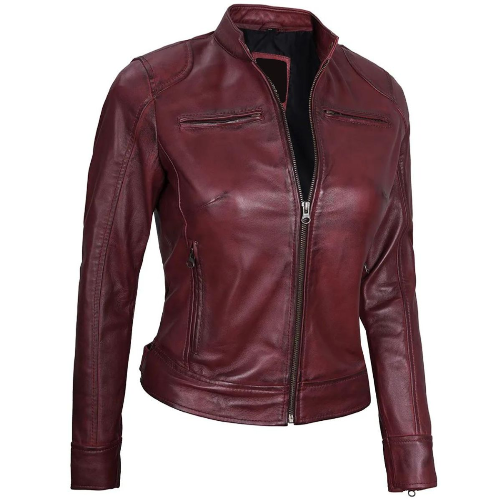 Maroon Serenade Biker Jacket