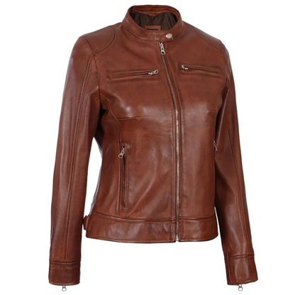 Brown Aurora Biker Jacket