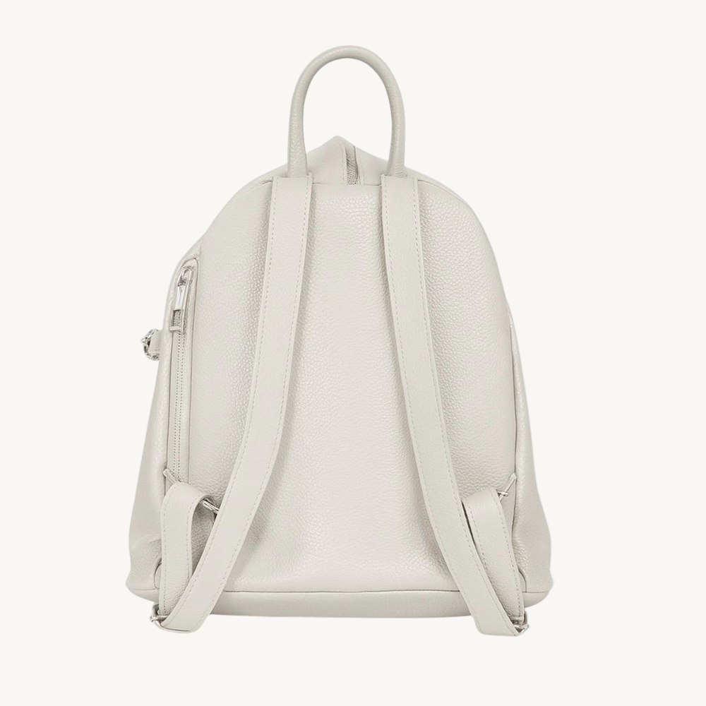 Minimalist White Leather Backpack