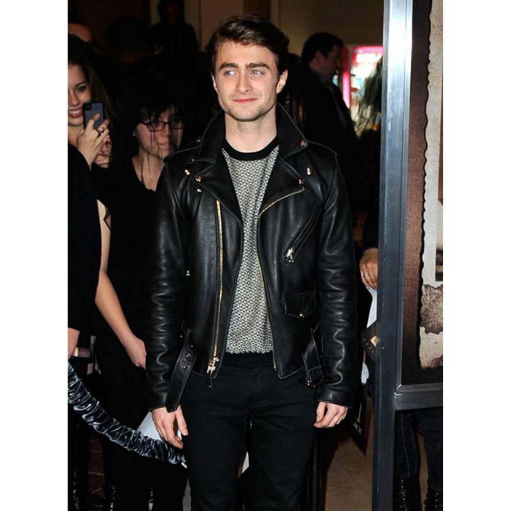 Daniel-Radcliffe-Black-Biker-Leather-Jacket