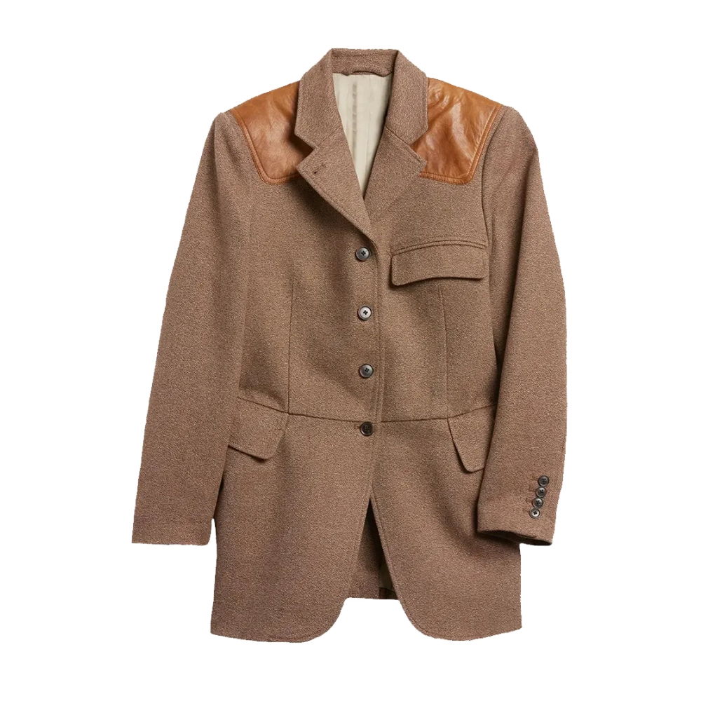 Women's Classic Brown Wool Blazer Coat