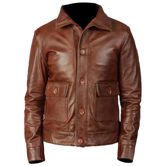 ﻿Brown Oak Bomber Jacket