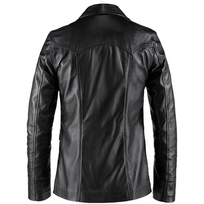 Black Lambskin Hitman Blazer