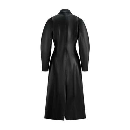 Women's Classic Brown Full Grain Leather Trench Coat