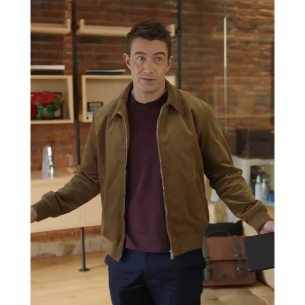 Robert Buckley Twas The Date Before Christmas 2024 Brown Jacket