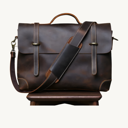 Dark-Brown-Classic-Crazy-Horse-Leather-Satchel