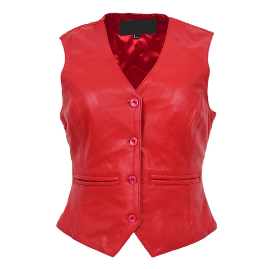﻿Red Vermilion Leather Vest
