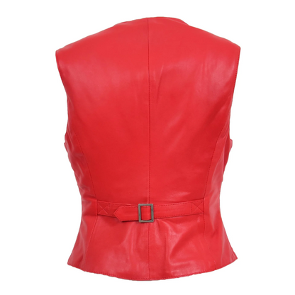 Red Vermilion Leather Vest