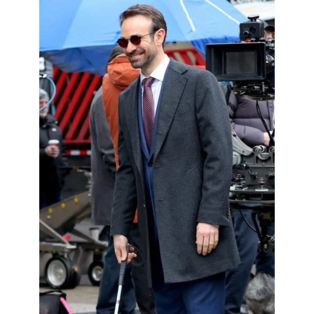 Charlie Cox Daredevil Born Again Black Wool Coat