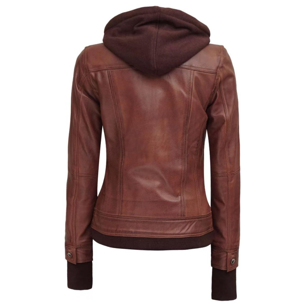 Brown Harmony Bomber Hooded Jacket