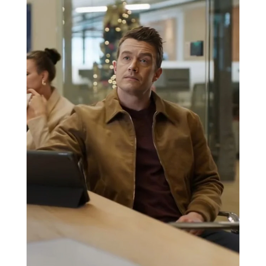 Robert Buckley Twas The Date Before Christmas 2024 Brown Jacket