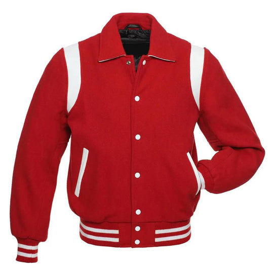 Red-with-White-Varsity-Jacket