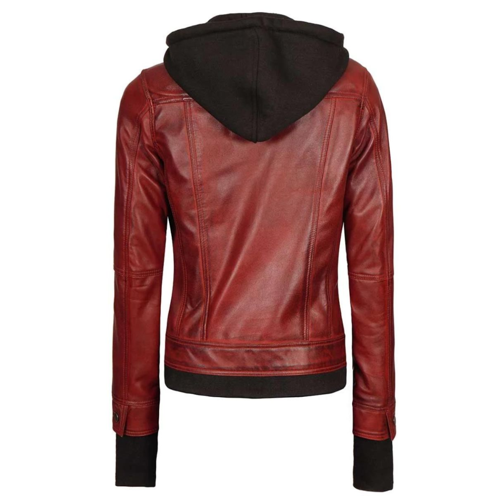 Red Nexus Bomber Hooded Jacket