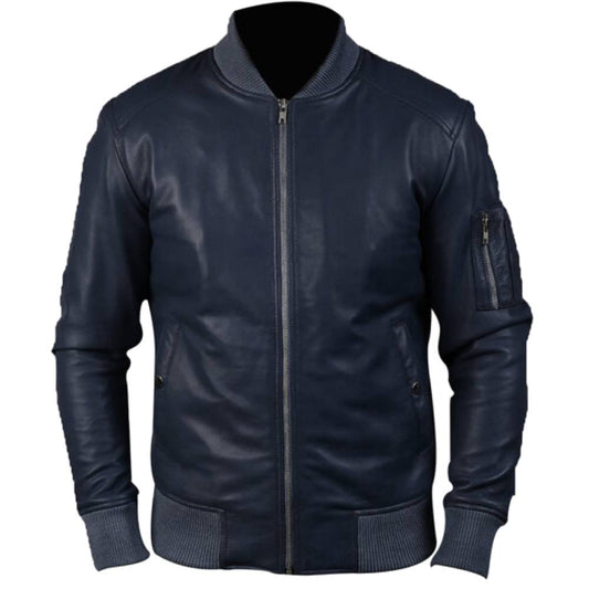 Dark-Blue-Avenger-Bomber-Jacket