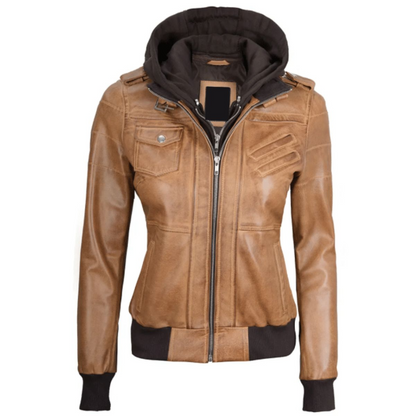Camel-Brown-Elysian-Hooded-Jacket