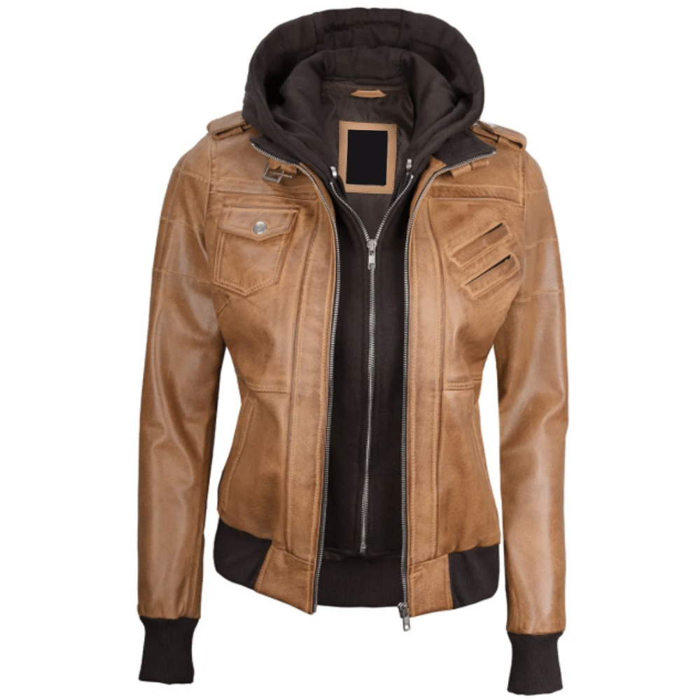Camel Brown Elysian Hooded Jacket
