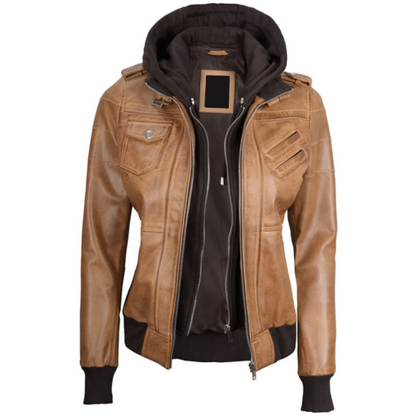 Camel Brown Elysian Hooded Jacket