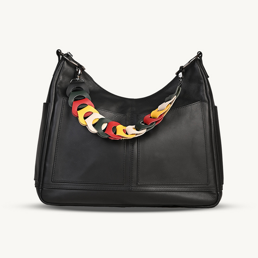 The Black Allure Leather Hobo Bag