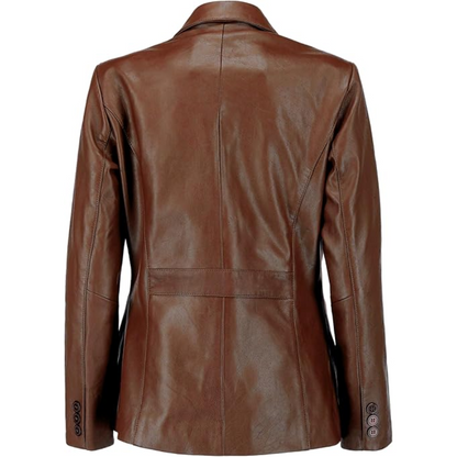 Brown Sierra Leather Blazer