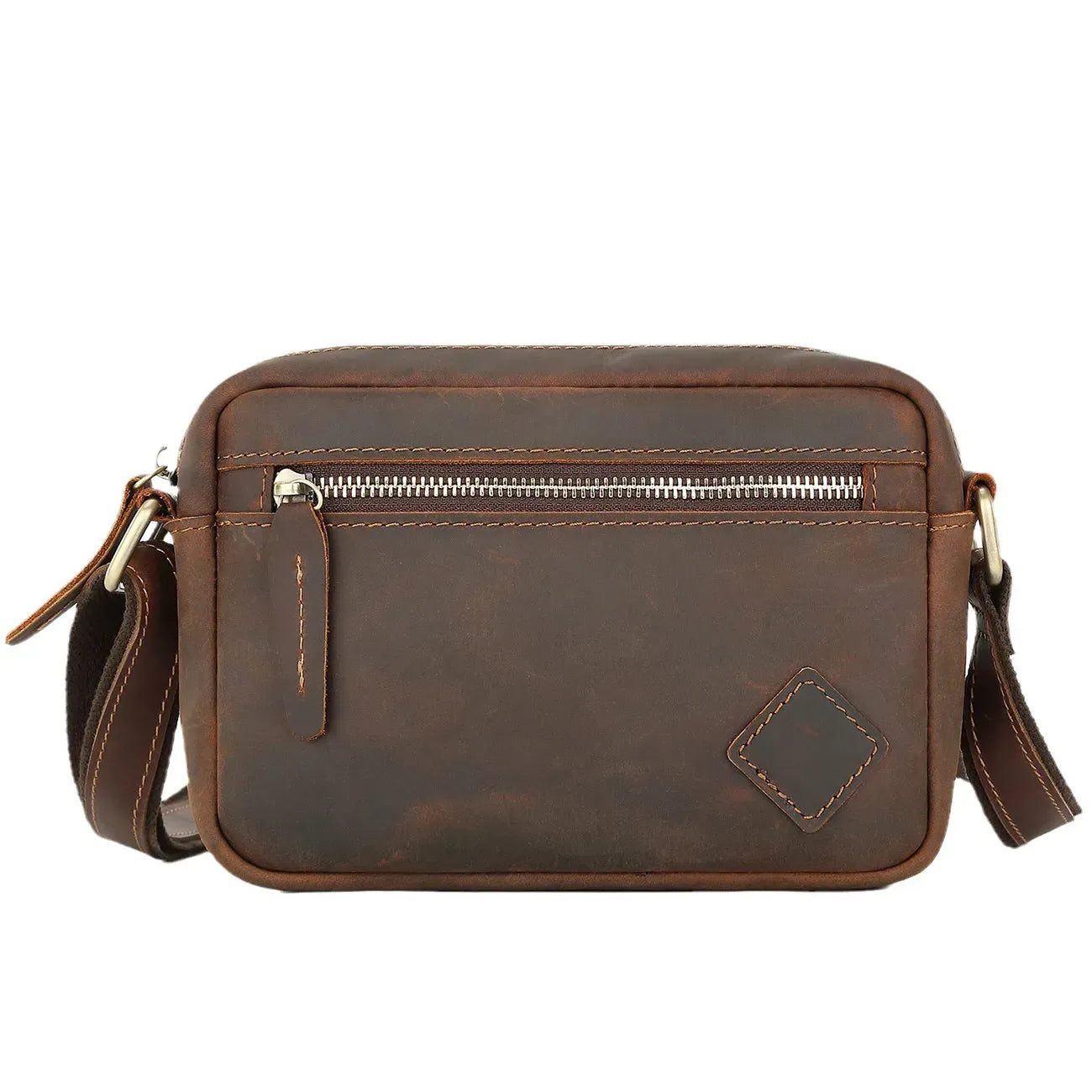 Handmade Brownstone Leather Crossbody