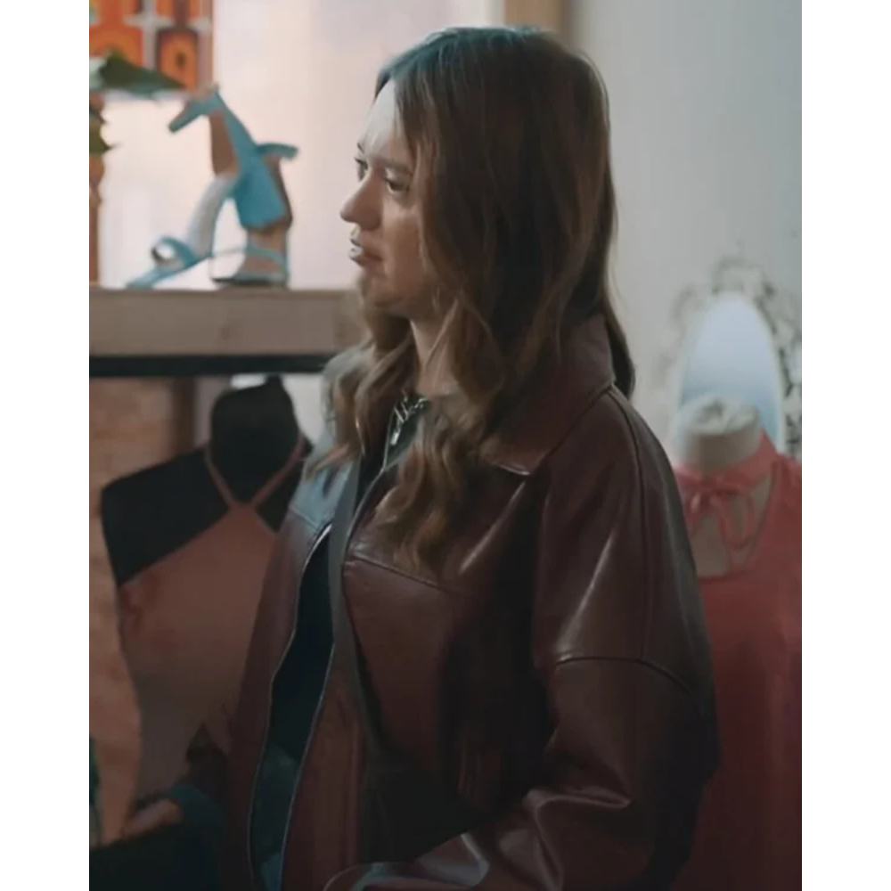 Daddy Issues S01 Gemma Leather Bomber Jacket