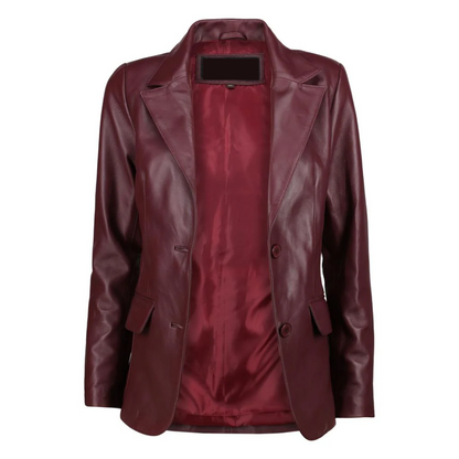 Burgundy-Opal-Leather-Blazer