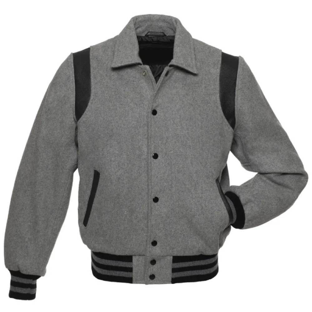 Grey-&-Black-Leather-Varsity-Jakcet