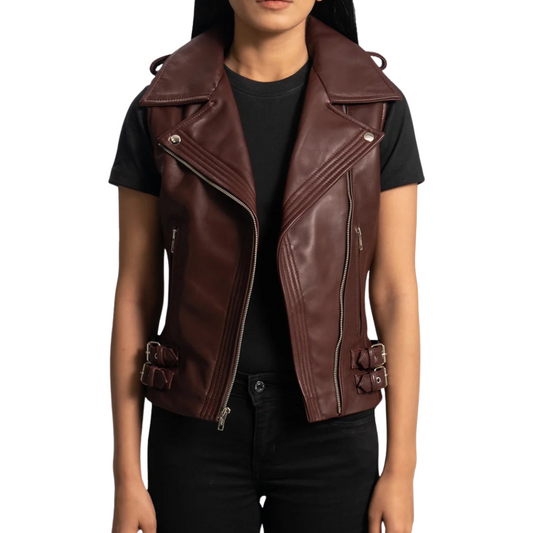﻿Brown Gritty Rider Leather Vest