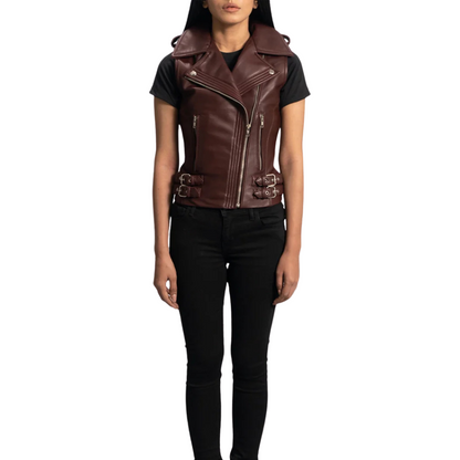 Brown Gritty Rider Leather Vest