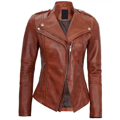 Fitted-Brown-Warlord-Biker-Jacket