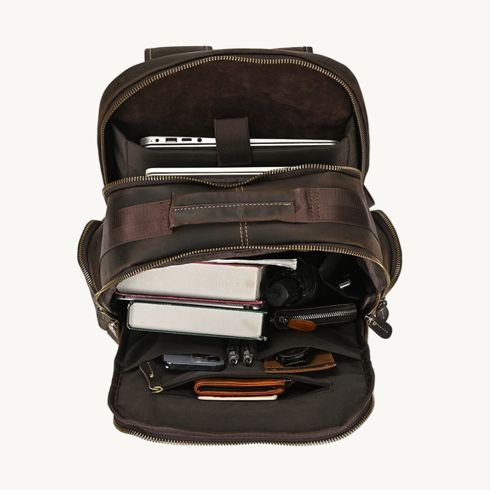 Dark Brown Vintage Leather Backpack