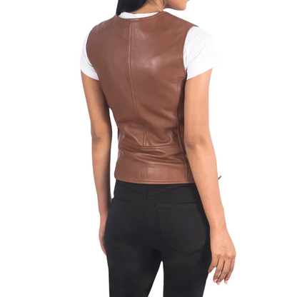 Dark Brown Sway Leather Vest