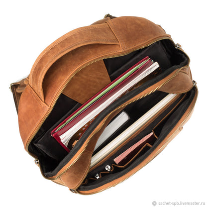 Durable Crazy Horse Leather Everyday Backpack