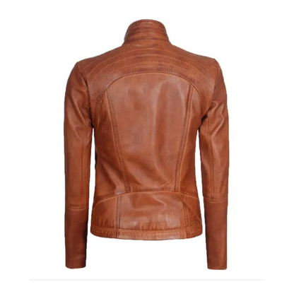 Acerra Brown Biker Jacket