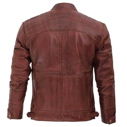 Ashen Brown Biker Jacket