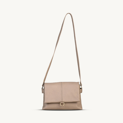 Beige City Flap Crossbody