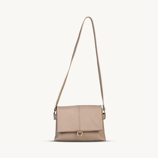 Beige City Flap Crossbody