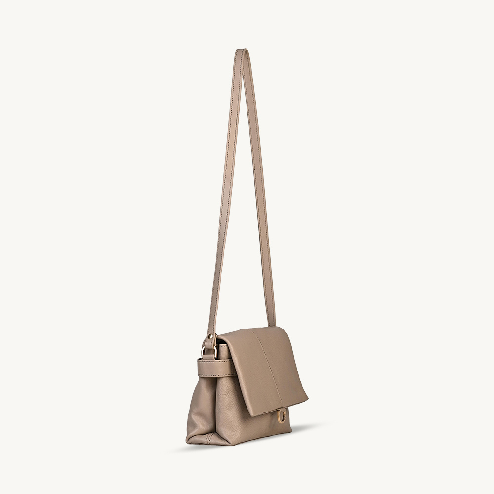 Beige City Flap Crossbody