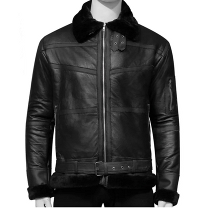 Black Stealth Ace Shearling Jacket
