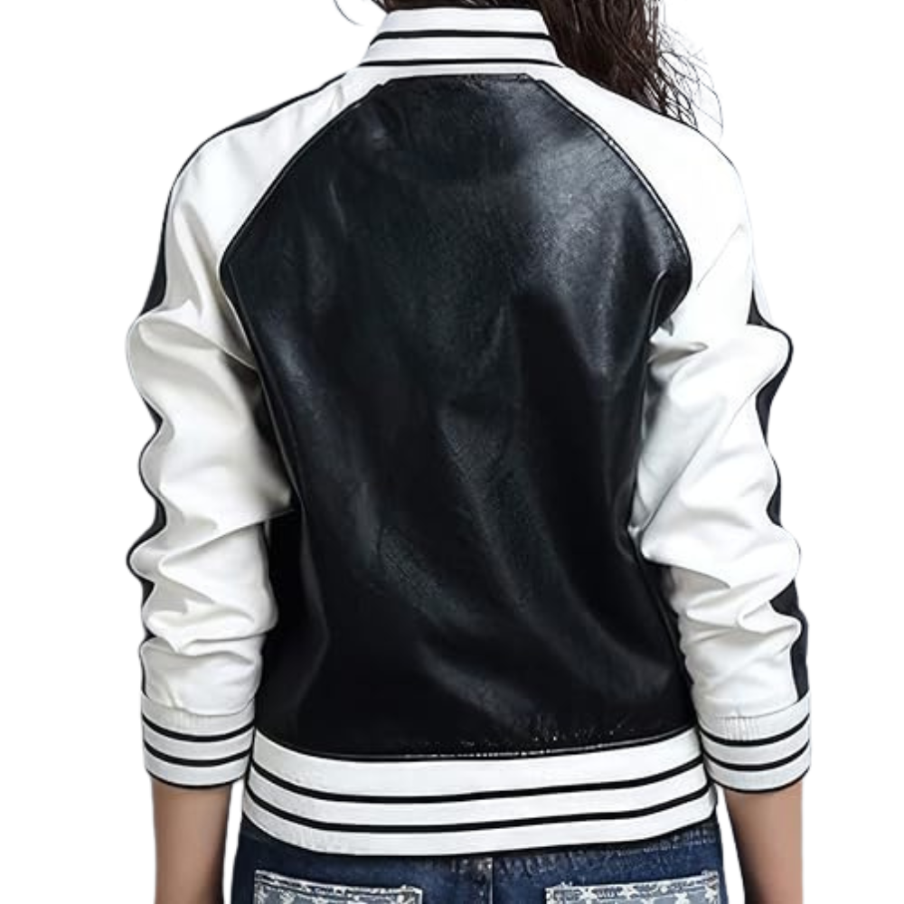 Black Bomber with White Stripes