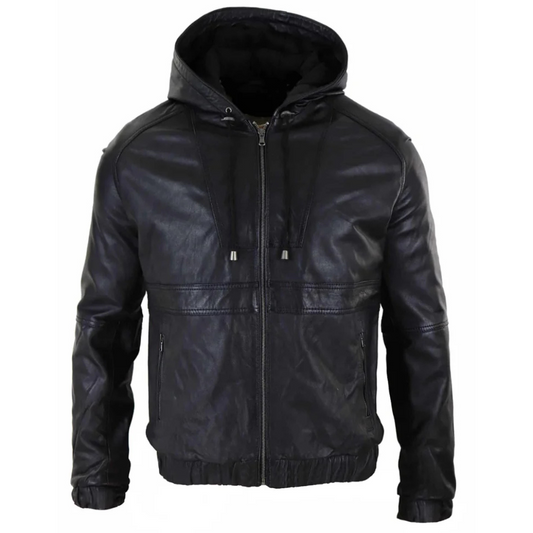 Black Casual Calibre Hooded Jacket