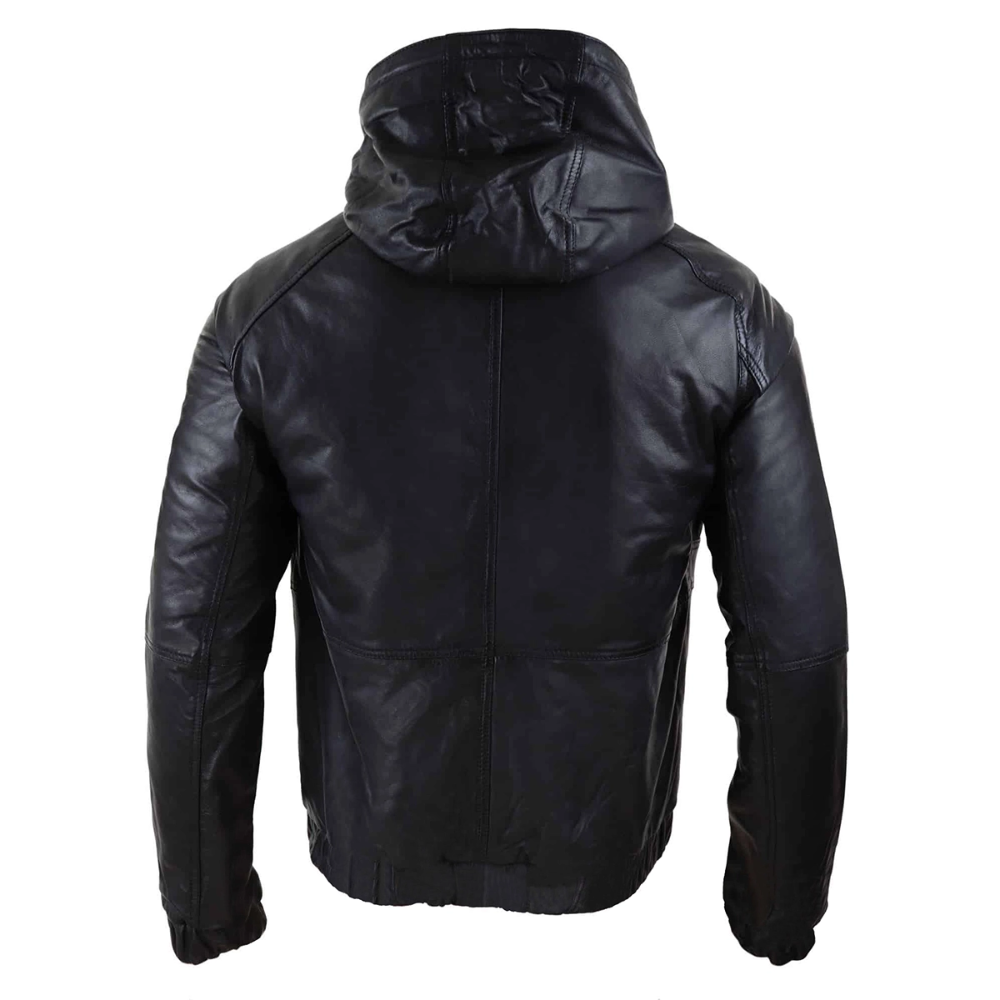 Black Casual Calibre Hooded Jacket